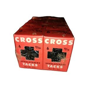 Vintage‎ 1961 Cross Upholsterers Tacks blued Cut Tacks #6 set of 10 pack 8/16